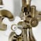 Kingston Brass Tub Wall Mount Clawfoot Tub Faucet with Hand Shower, Antique Brass KS225PXAB - alternate 4